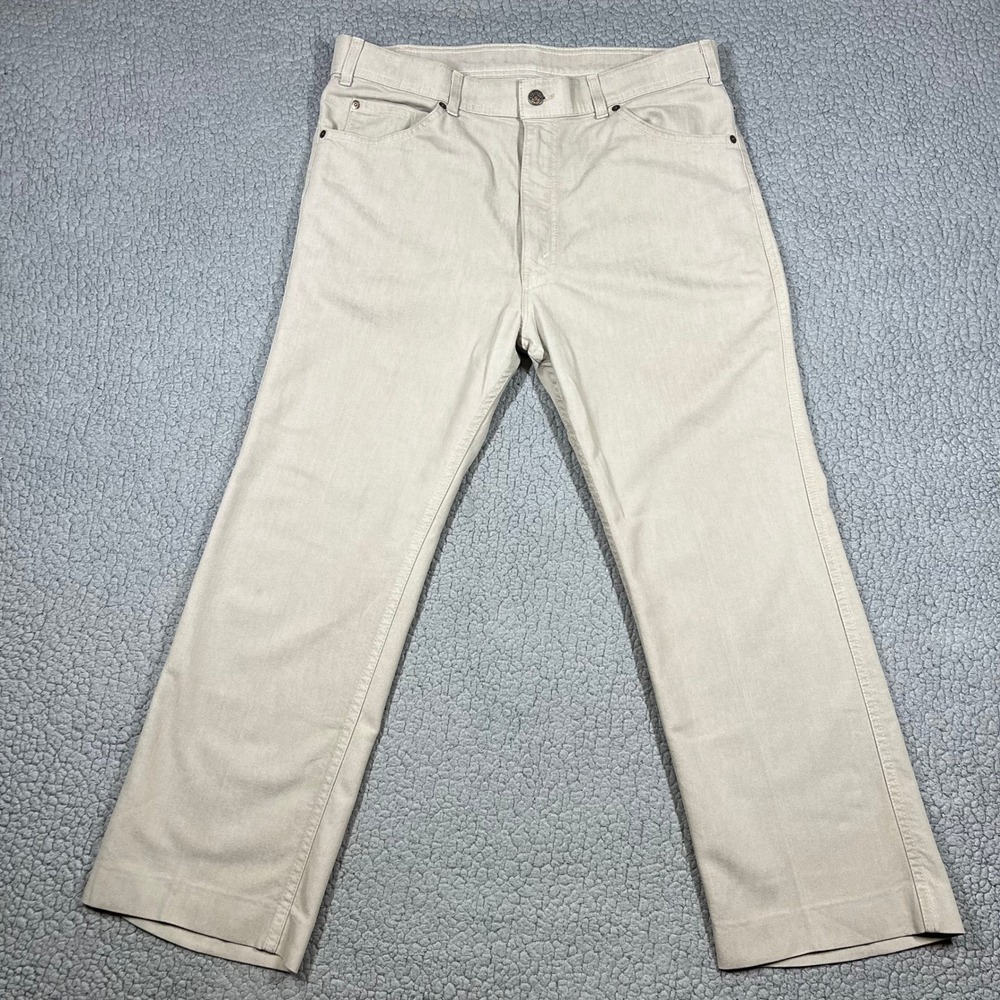 Vintage Levis For Men Action Slacks Khaki Tan Pants 38x30 Made in USA‎ 5761